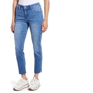 Wit & Wisdom Ab-Solution High Waist Raw Hem Slim Jeans, Size 12